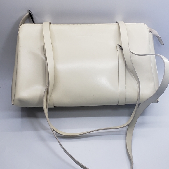 Francesco Biasia White Leather Shoulder Bag